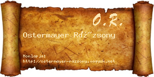 Ostermayer Rázsony névjegykártya